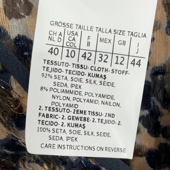 Max Mara | 10 | Vagare Designer Silk Animal Print Top Made in Italy | NWT $645 - Picture 7 of 9